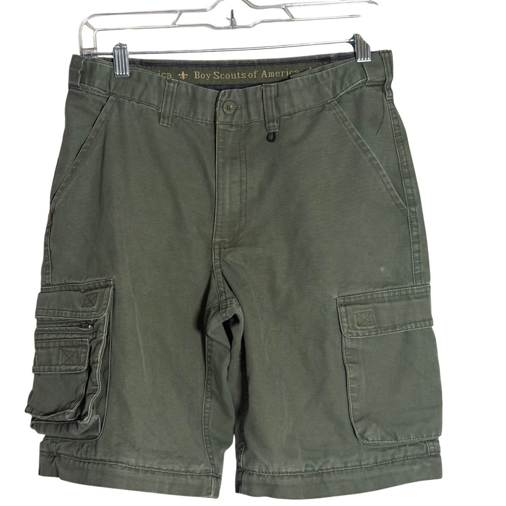 Boy Scouts of America Boys Youth 14 Olive Green Cargo Shorts Uniform BSA